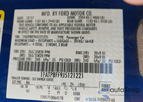 2018 Ford Mustang Gt Premium from USA, damaged, VIN 1FATP8FF9J5121221